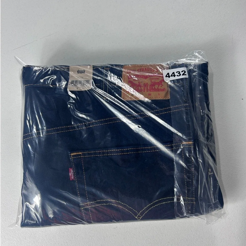 Levis 550 Relaxed Fit Big and Tall Mens Jeans 44x34 Dark Wash Stretch Denim‎ NEW